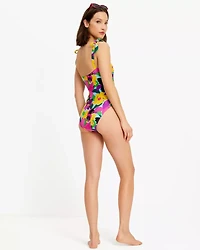 Orchid Bloom Bow Shoulder Tie One Piece