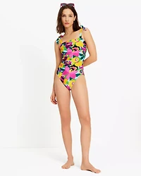Orchid Bloom Bow Shoulder Tie One Piece