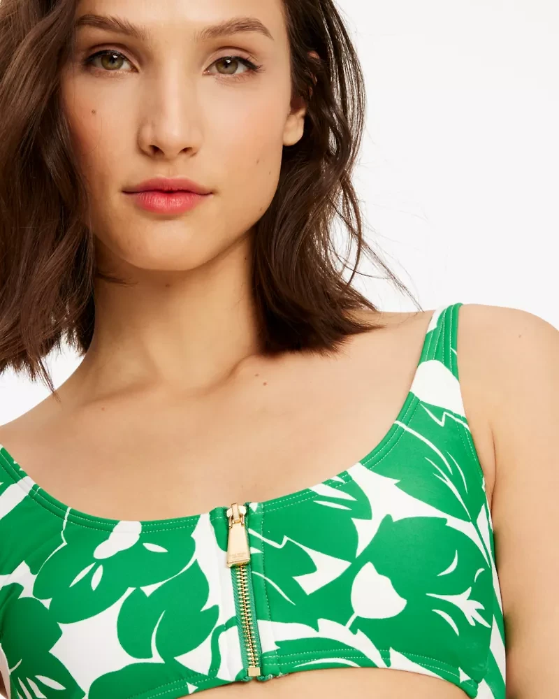 Cabana Mix Zip-front Bikini Top