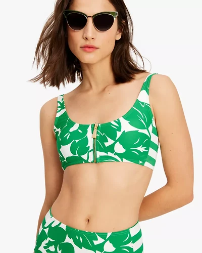 Cabana Mix Zip-front Bikini Top