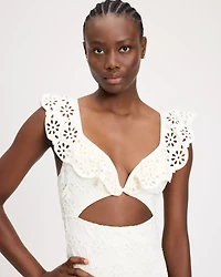 Eyelet Ruffle One-piece Swimsuit