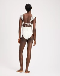 Eyelet Ruffle One-piece Swimsuit