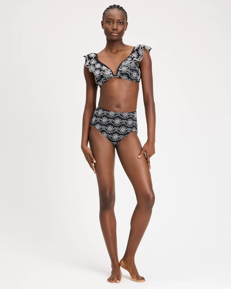 Ruffle Eyelet Bikini Top