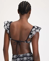 Ruffle Eyelet Bikini Top