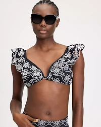 Ruffle Eyelet Bikini Top