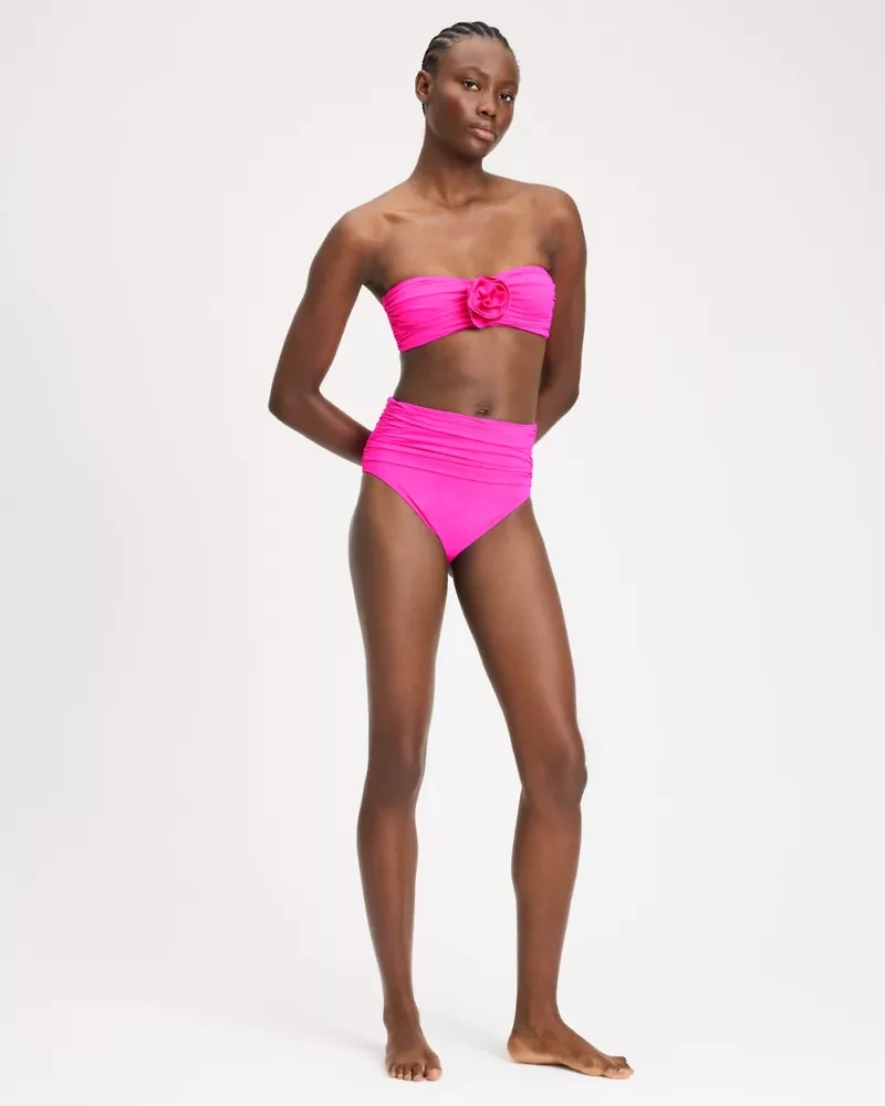 Shirred High Waist Bikini Bottom