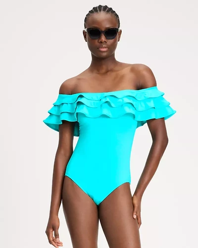 Ruffle Off-the-shoulder One-piece