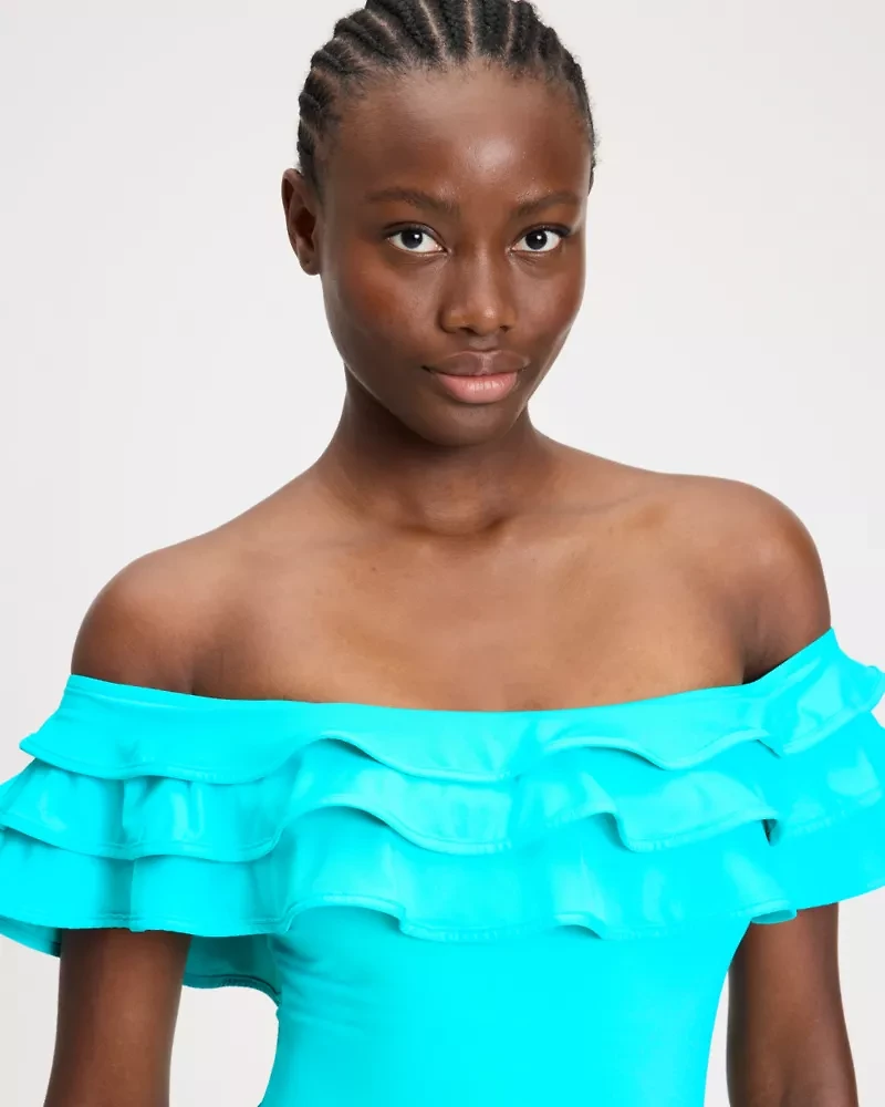 Ruffle Off-the-shoulder One-piece