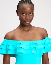 Ruffle Off-the-shoulder One-piece