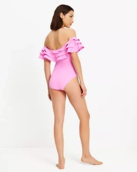 Ruffle Off-the-shoulder One-piece