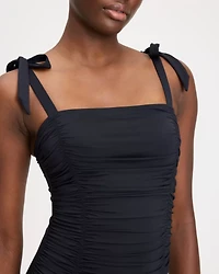 Bow Shoulder Tie One-piece