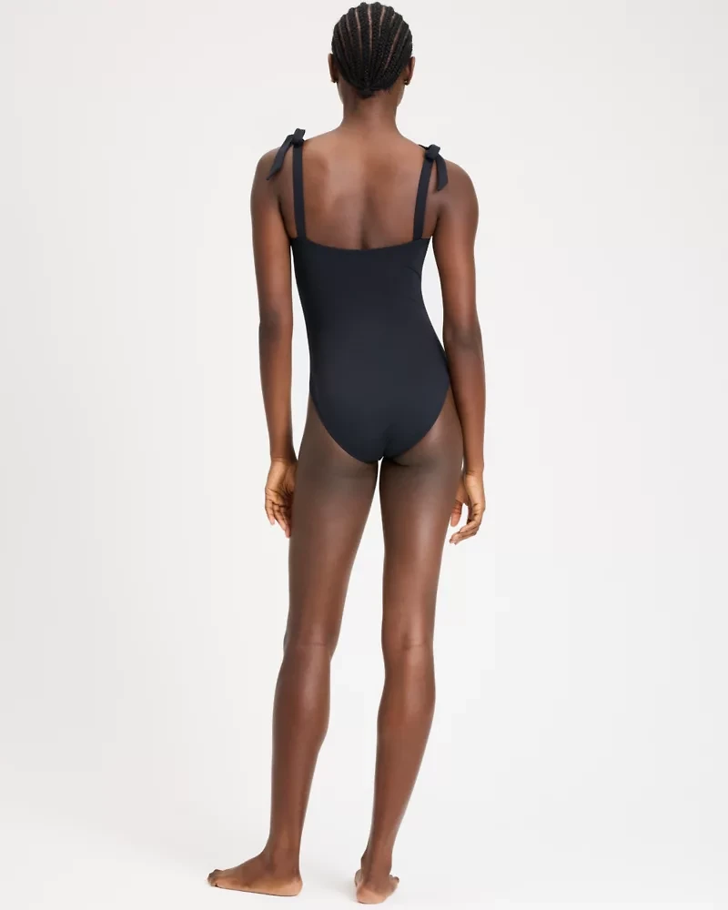 Bow Shoulder Tie One-piece