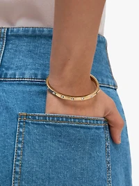 Set in Stone Hinged Gold Bangle