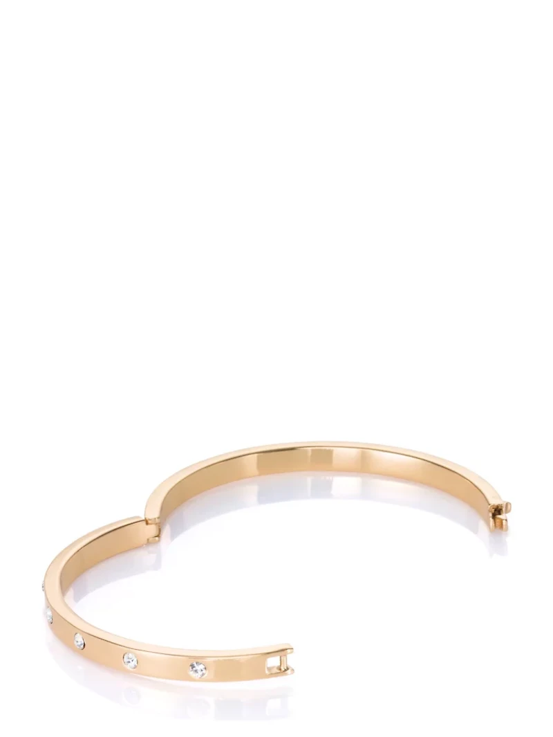 Set in Stone Hinged Gold Bangle