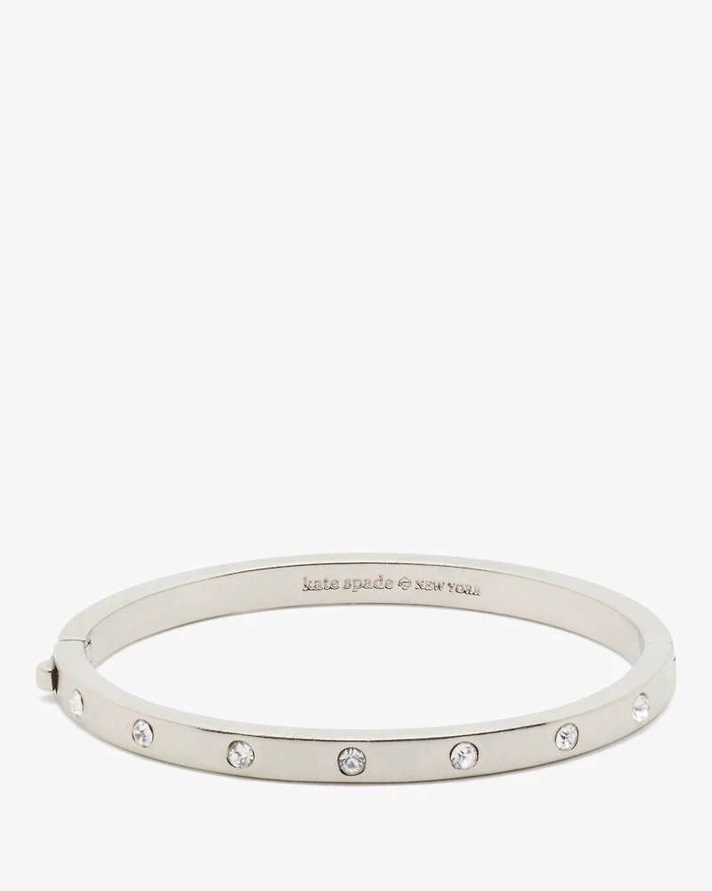 Set in Stone Hinged Silver Bangle