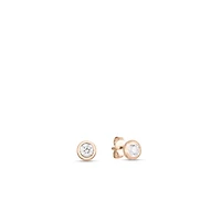 Shop classic diamond bezel stud earrings in Canada | La Maison Monaco