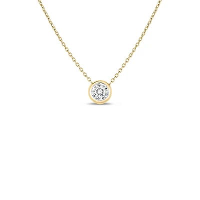 Shop bezel set diamond solitaire 20 inch necklace in Canada | La Maison Monaco