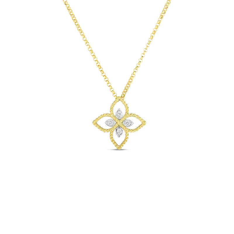 Shop principessa small diamond flower necklace in Canada | La Maison Monaco