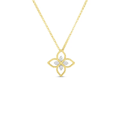 Shop principessa small diamond flower necklace in Canada | La Maison MonacoShop