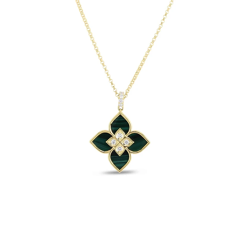 Shop venetian princess small malachite & diamond necklace in Canada | La Maison Monaco