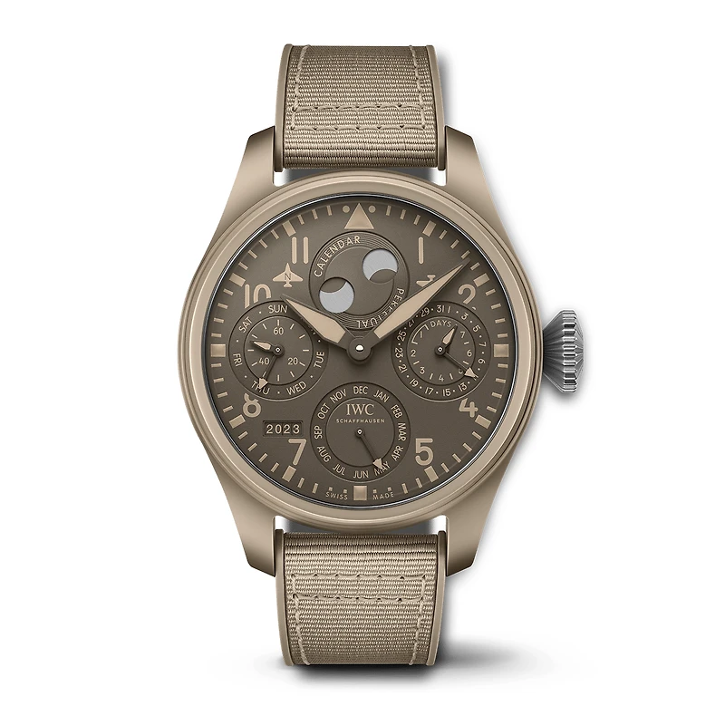Shop big pilot’s watch perpetual calendar top gun edition “mojave desert” in Canada | La Maison Monaco