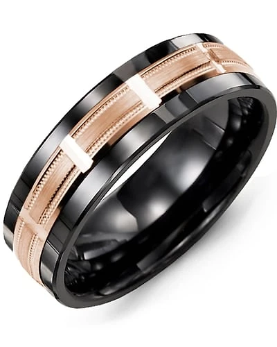Shop madani men’s beveled milgrain grooved in Canada | La Maison Monaco
