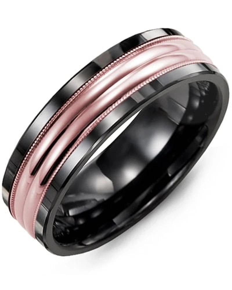 Shop men’s two-line milgrain wedding ring in Canada | La Maison Monaco