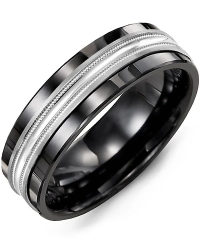 Shop men’s concave polish center milgrain wedding ring in Canada | La Maison MonacoShop