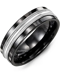 Shop men’s concave polish center milgrain wedding ring in Canada | La Maison MonacoShop