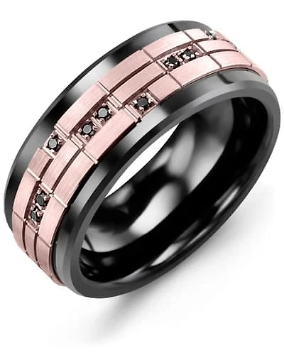 Shop men’s puzzle black diamonds wedding ring in Canada | La Maison Monaco