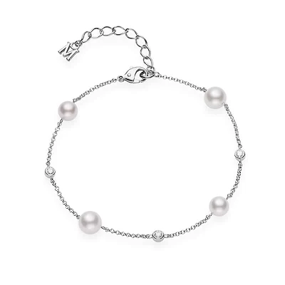 Shop akoya cultured pearl and diamond station bracelet in Canada | La Maison MonacoShop