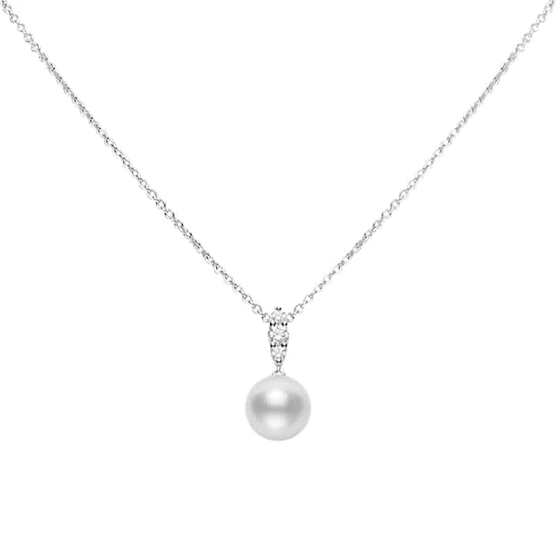 Shop morning dew white south sea cultured pearl pendant in 18k white gold in Canada | La Maison Monaco