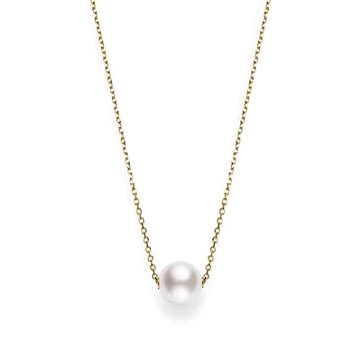 Shop akoya cultured single pearl pendant in 18k yellow gold in Canada | La Maison Monaco