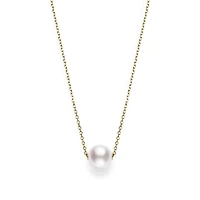 Shop akoya cultured single pearl pendant in 18k yellow gold in Canada | La Maison Monaco