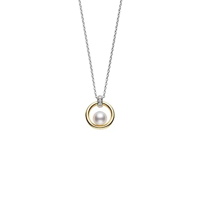 Shop akoya cultured pearl circle pendant in Canada | La Maison Monaco