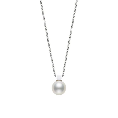 Shop akoya cultured pearl pendant in 18k white gold in Canada | La Maison Monaco