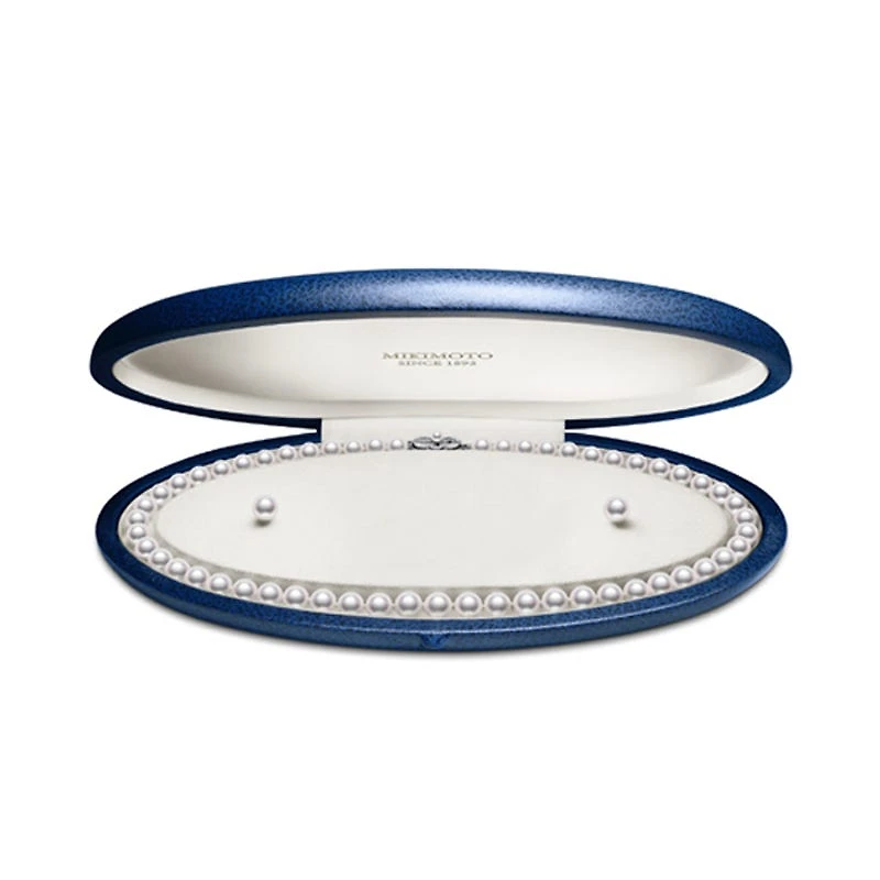 Shop akoya cultured pearl 18 inch two-piece set in 18k white gold in Canada | La Maison Monaco