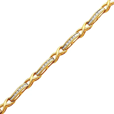 2-TONE GOLD BRACELET WITH DIAMONDS