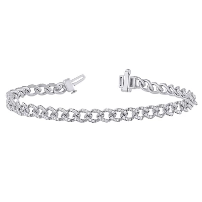 BRACELET OR BLANC 10K - 7''