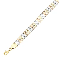 3 TONES 10K GOLD BRACELET - 7.25''