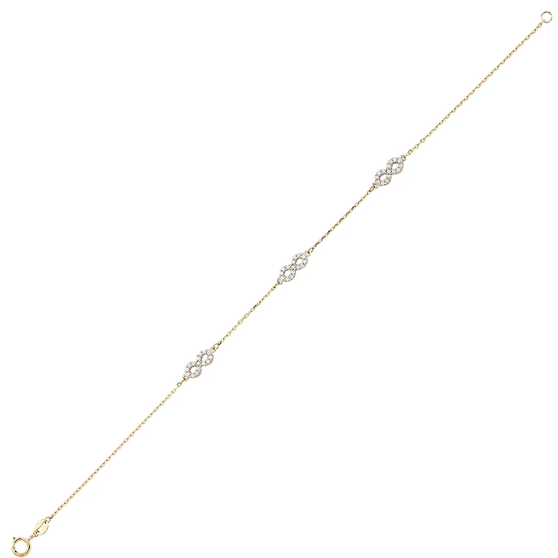TWO TONES GOLD BRACELET - 7.25''