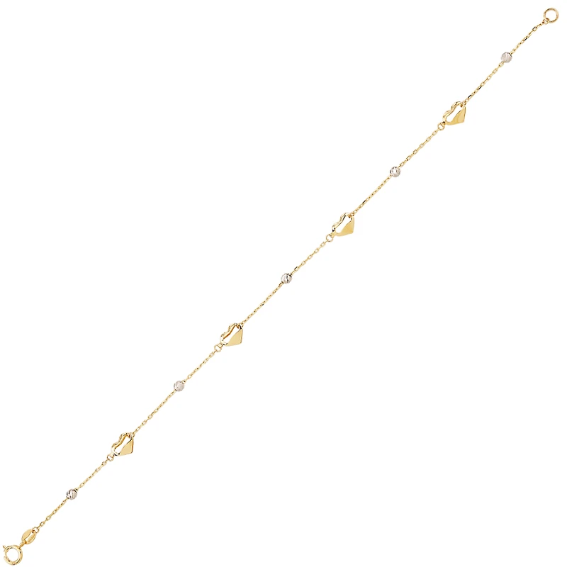 TWO TONES GOLD BRACELET - 7.25''
