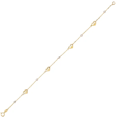 BRACELET OR DEUX TONS - 7.25''