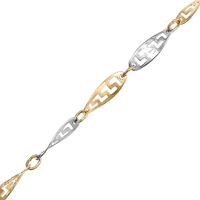 BRACELET OR JAUNE ET BLANC 10CT