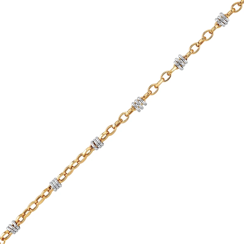 2 TONE 10K GOLD BRACELET- 7.75
