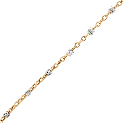 2 TONE 10K GOLD BRACELET- 7.75