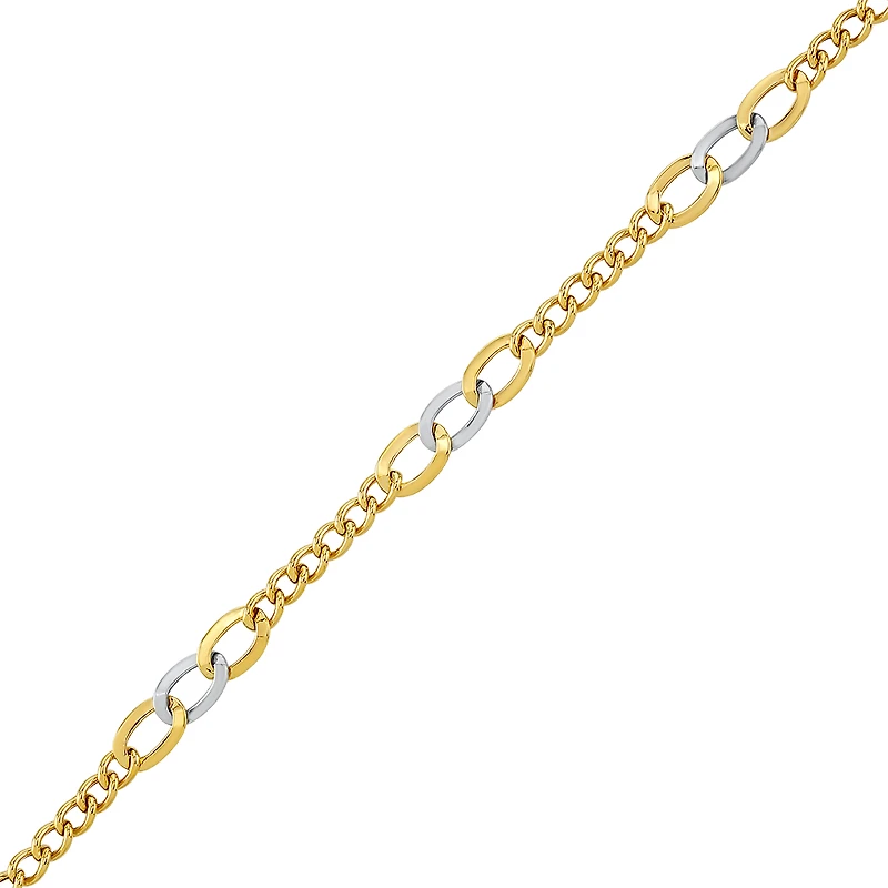 BRACELET EN OR 10K 2 TONS– 7.50’’