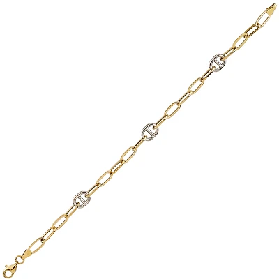 BRACELET OR 2 TONS 10K - 7.25''