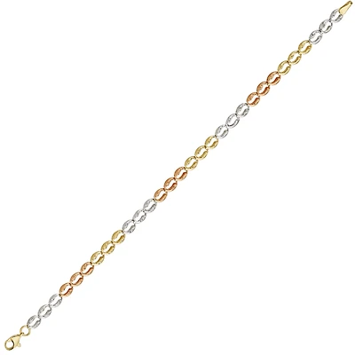 BRACELET EN OR 3 TONS 10K - 7.25''