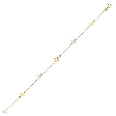 10K 3-TONE GOLD BRACELET - 7.25''